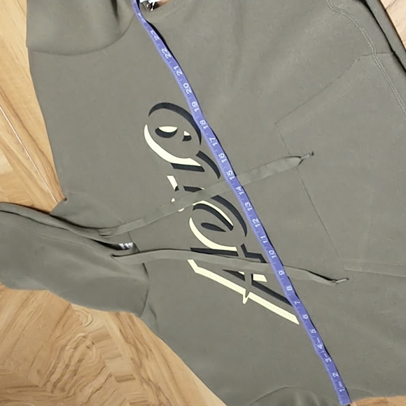 Aeropostale Sport Cropped Front Pocket Hoodie 1X Army Green - Picture 5 of 11